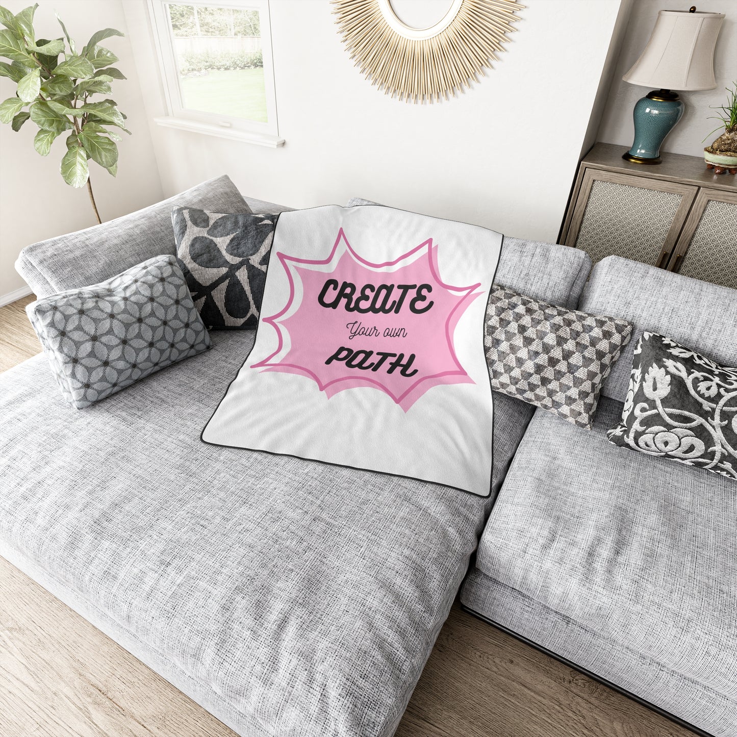 Inspirational Polyester Blanket - "Create Your Own Path" Design