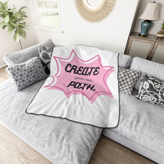 Inspirational Polyester Blanket - "Create Your Own Path" Design