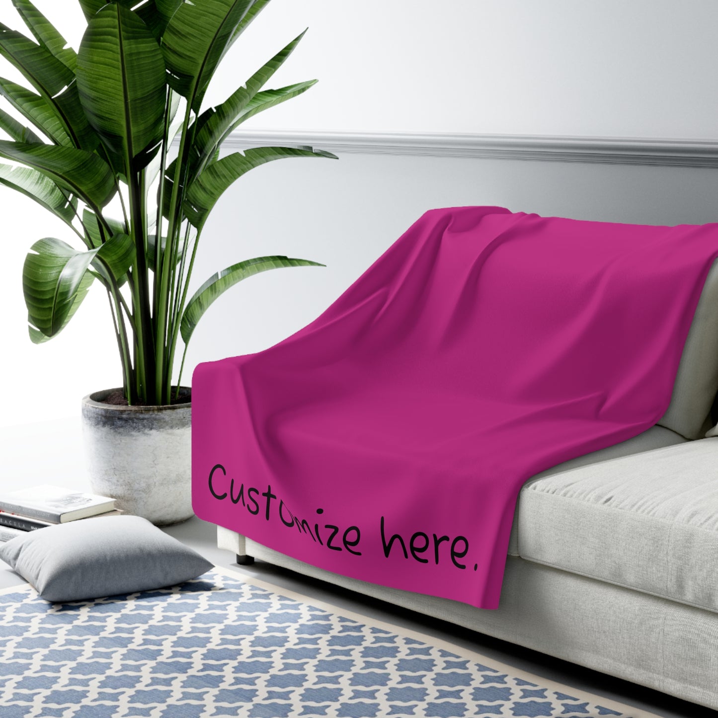 Sherpa Fleece Blanket In Pink