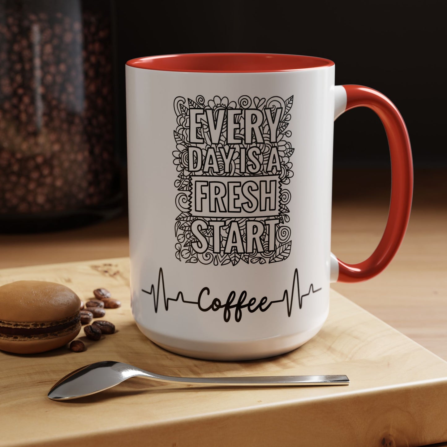 Every day is a new Start in Two tone Accent Coffee Mug (11, 15oz)