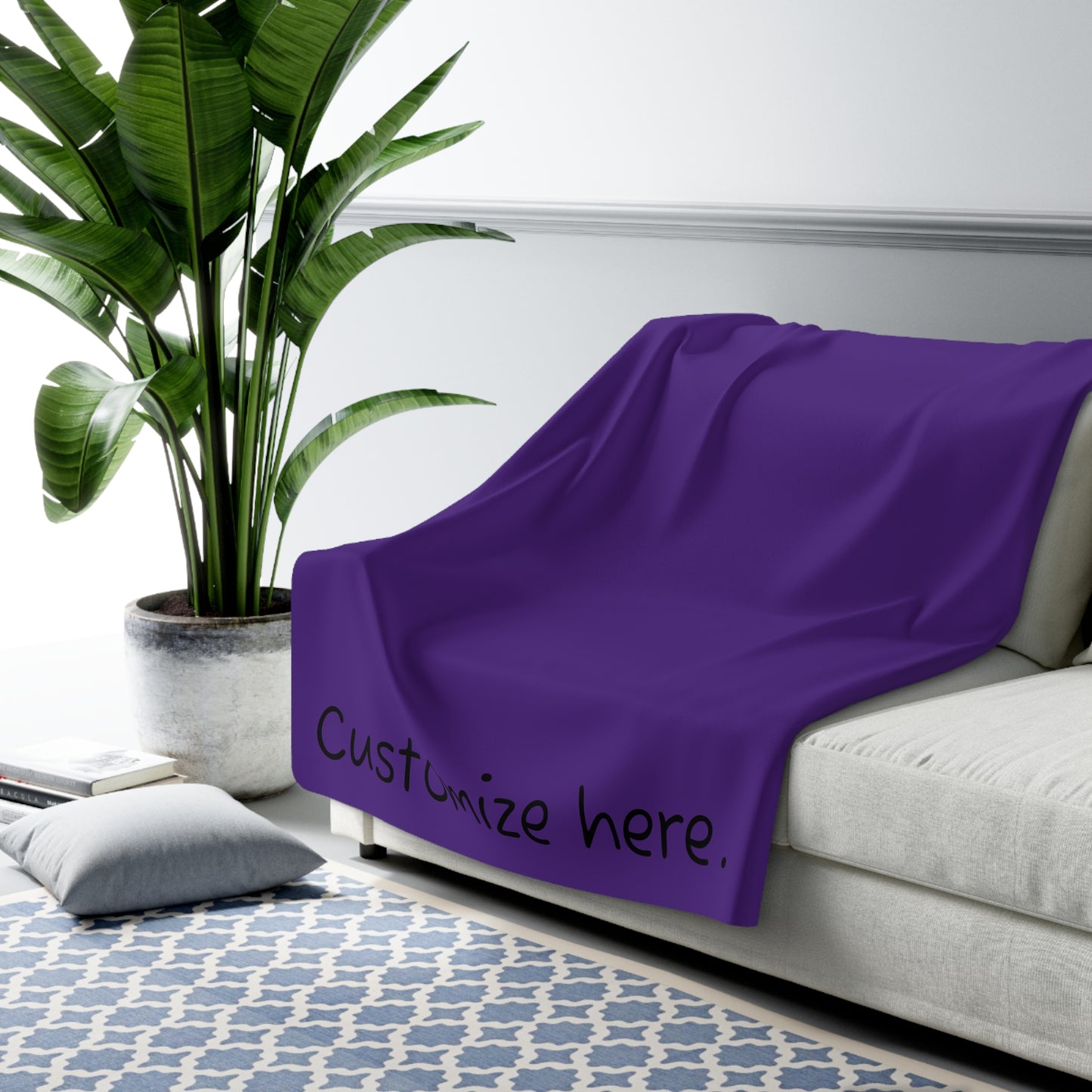 Sherpa Fleece Blanket In Purple