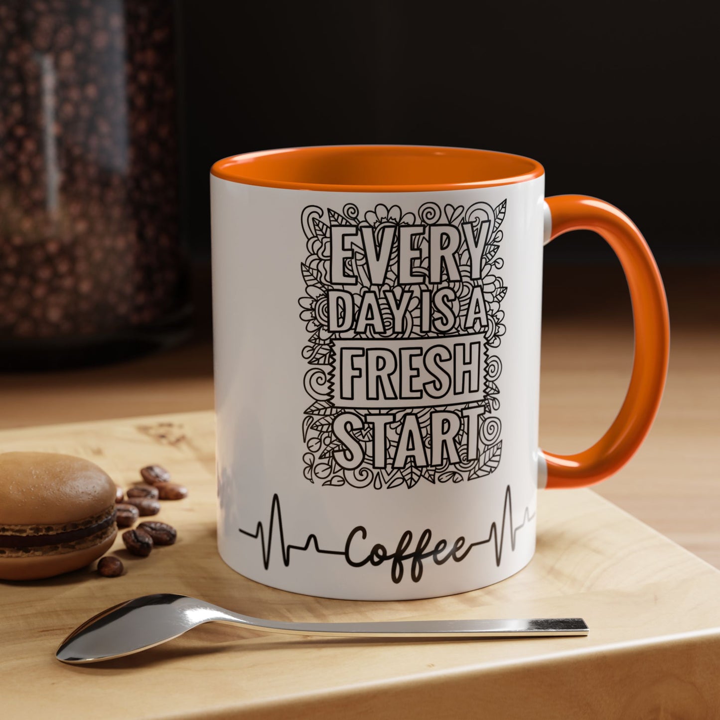 Every day is a new Start in Two tone Accent Coffee Mug (11, 15oz)