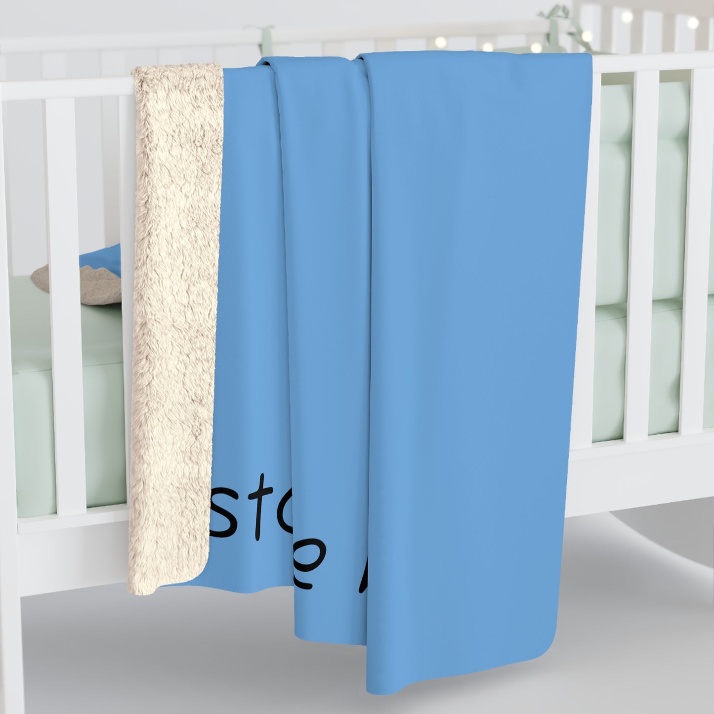 Sherpa Fleece Blanket in Light Blue