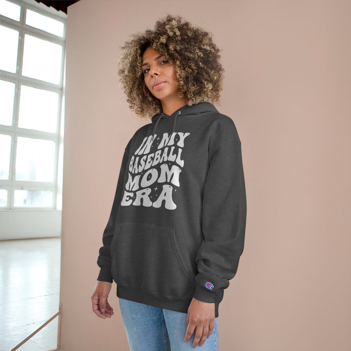 In My Baseball Mom Era Champion Hoodie - Cozy Gift for Sports Moms