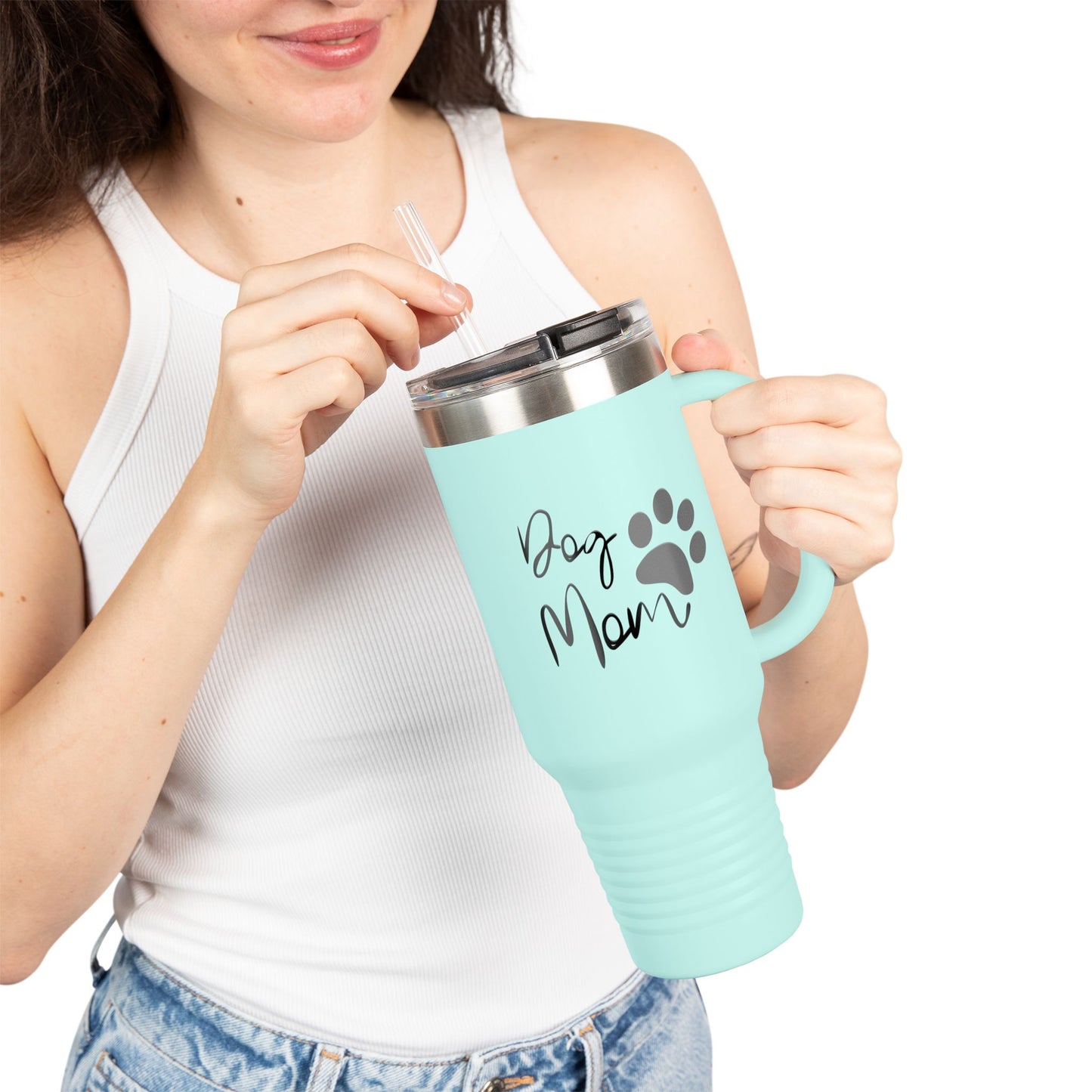 Custom Dog Mom Insulated Travel Mug - 40oz, Perfect for Coffee Lovers & Pet Owners