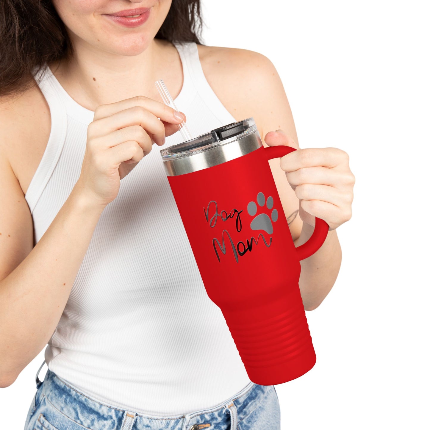 Custom Dog Mom Insulated Travel Mug - 40oz, Perfect for Coffee Lovers & Pet Owners