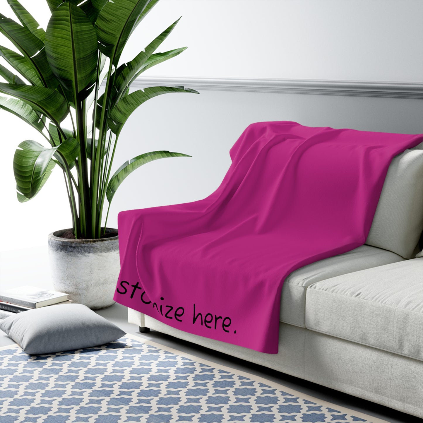 Sherpa Fleece Blanket In Pink