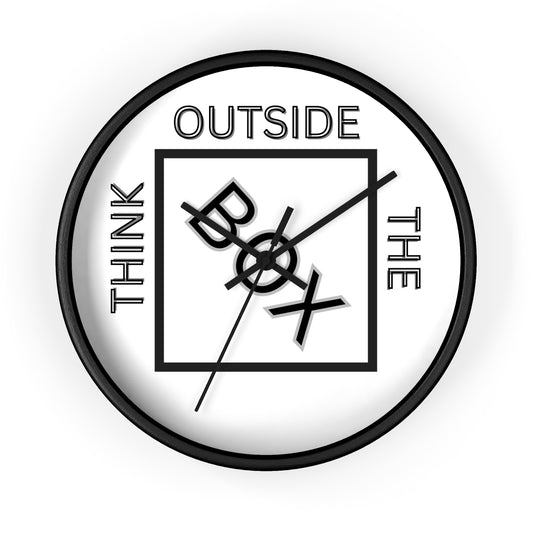 Motivational Wall Clock - "Think Outside the Box" - Modern Home Decor