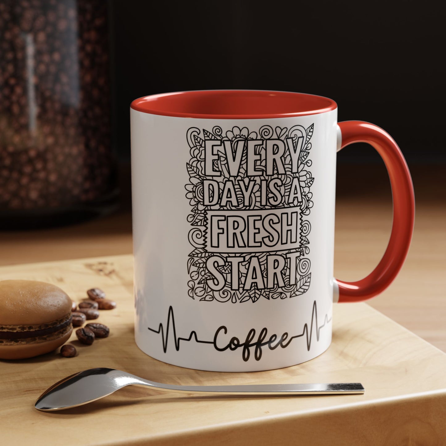 Every day is a new Start in Two tone Accent Coffee Mug (11, 15oz)