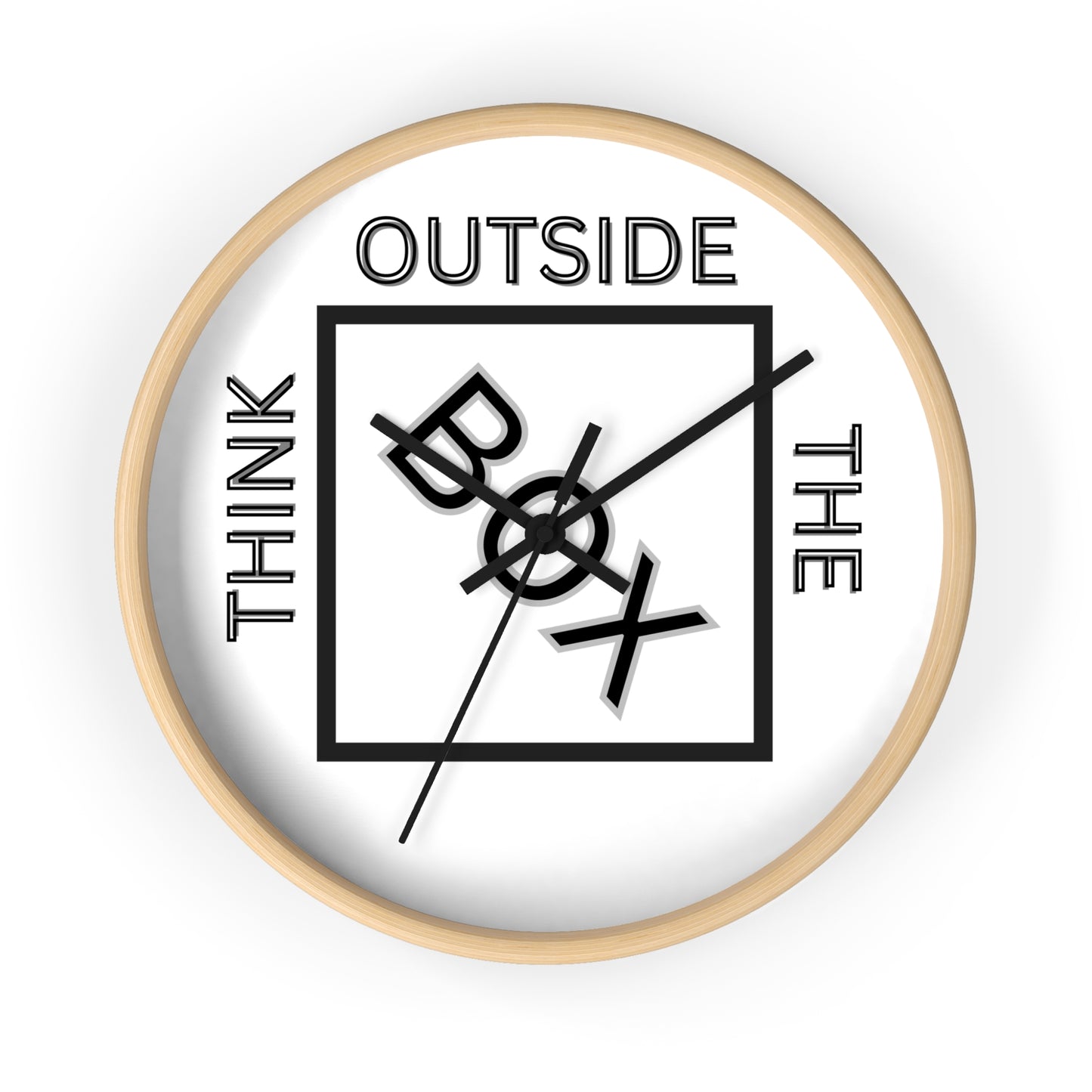 Motivational Wall Clock - "Think Outside the Box" - Modern Home Decor