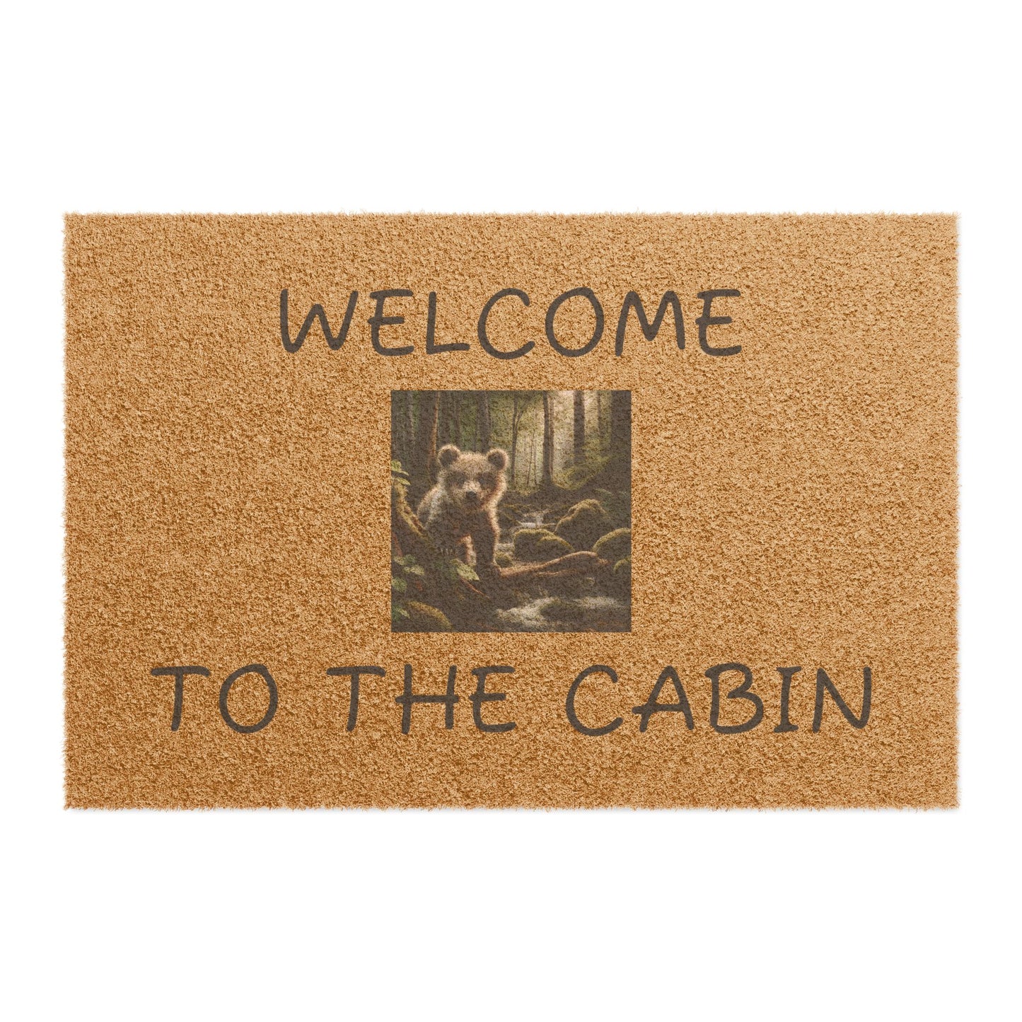 Welcoming bear cub doormat