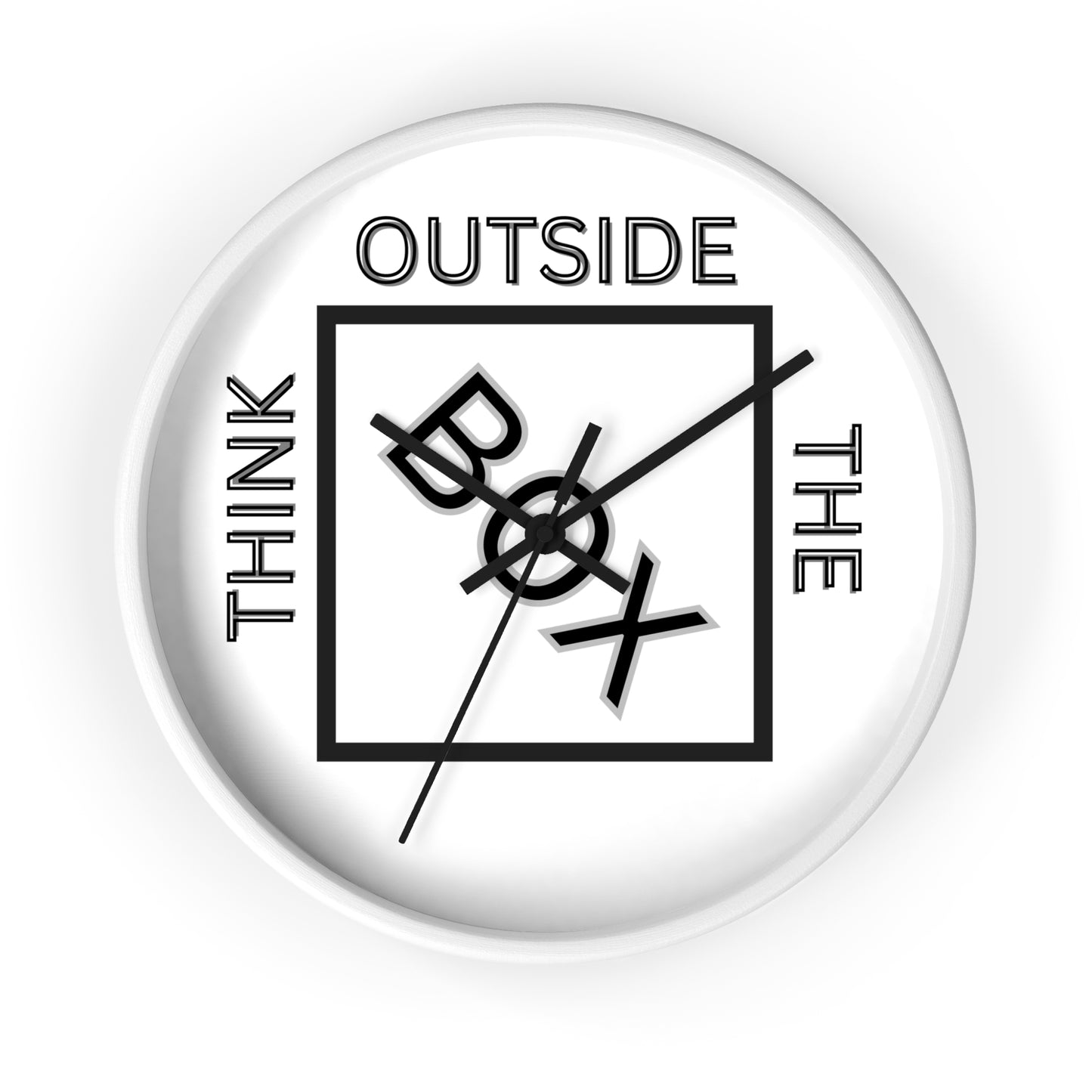 Motivational Wall Clock - "Think Outside the Box" - Modern Home Decor