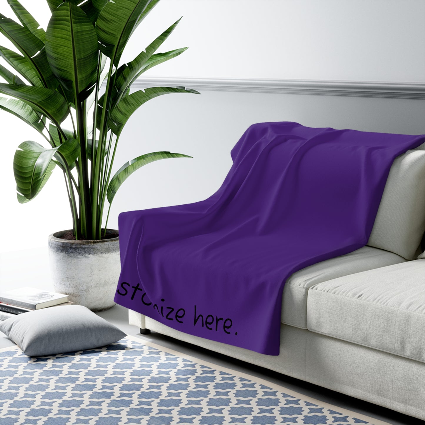 Sherpa Fleece Blanket In Purple